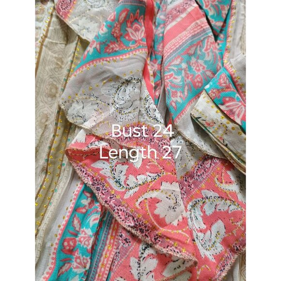 Ruffle Front‎ Blouse With Paisley & Stripes By NY Collection XL Polyester - Picture 7 of 8